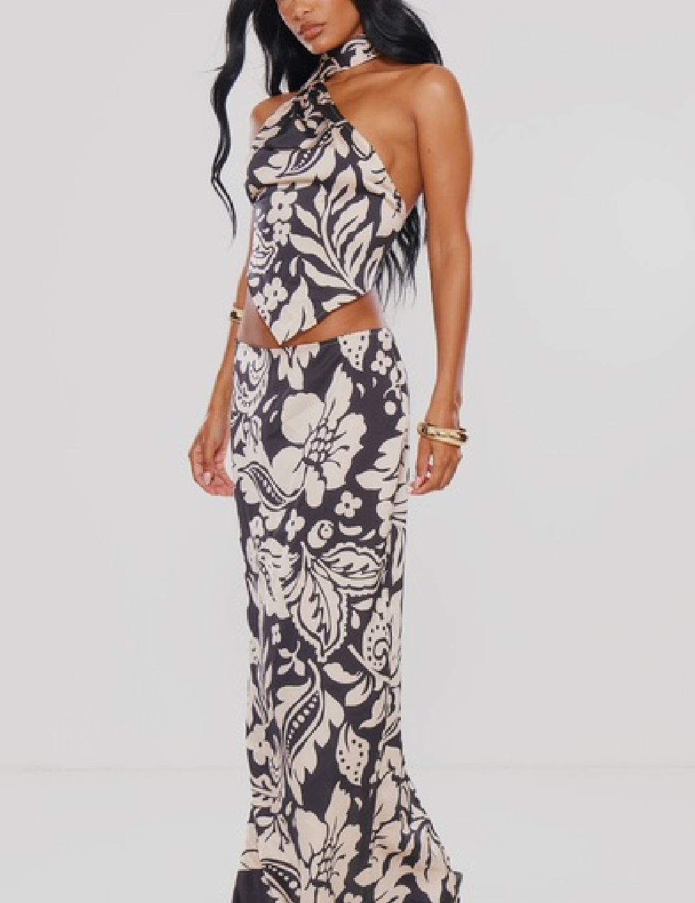 Top PRETTYLITTLETHING, negru/crem - 1 | YEO