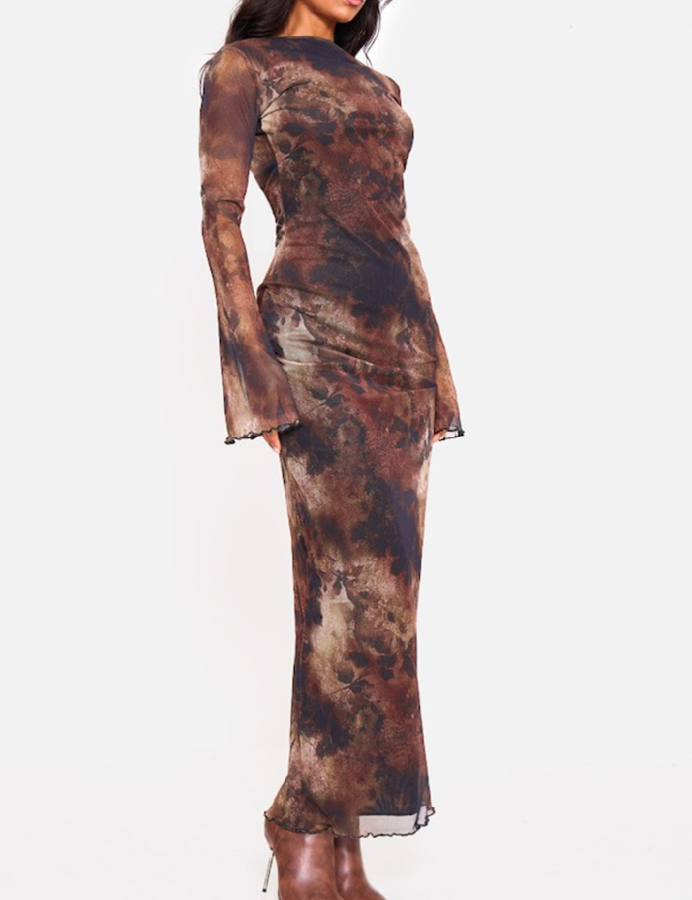 Rochie lunga PRETTYLITTLETHING, maro