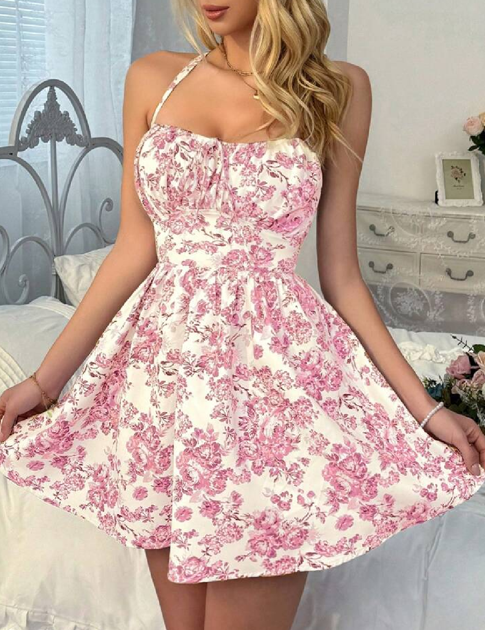 Rochie scurta SHEIN, roz