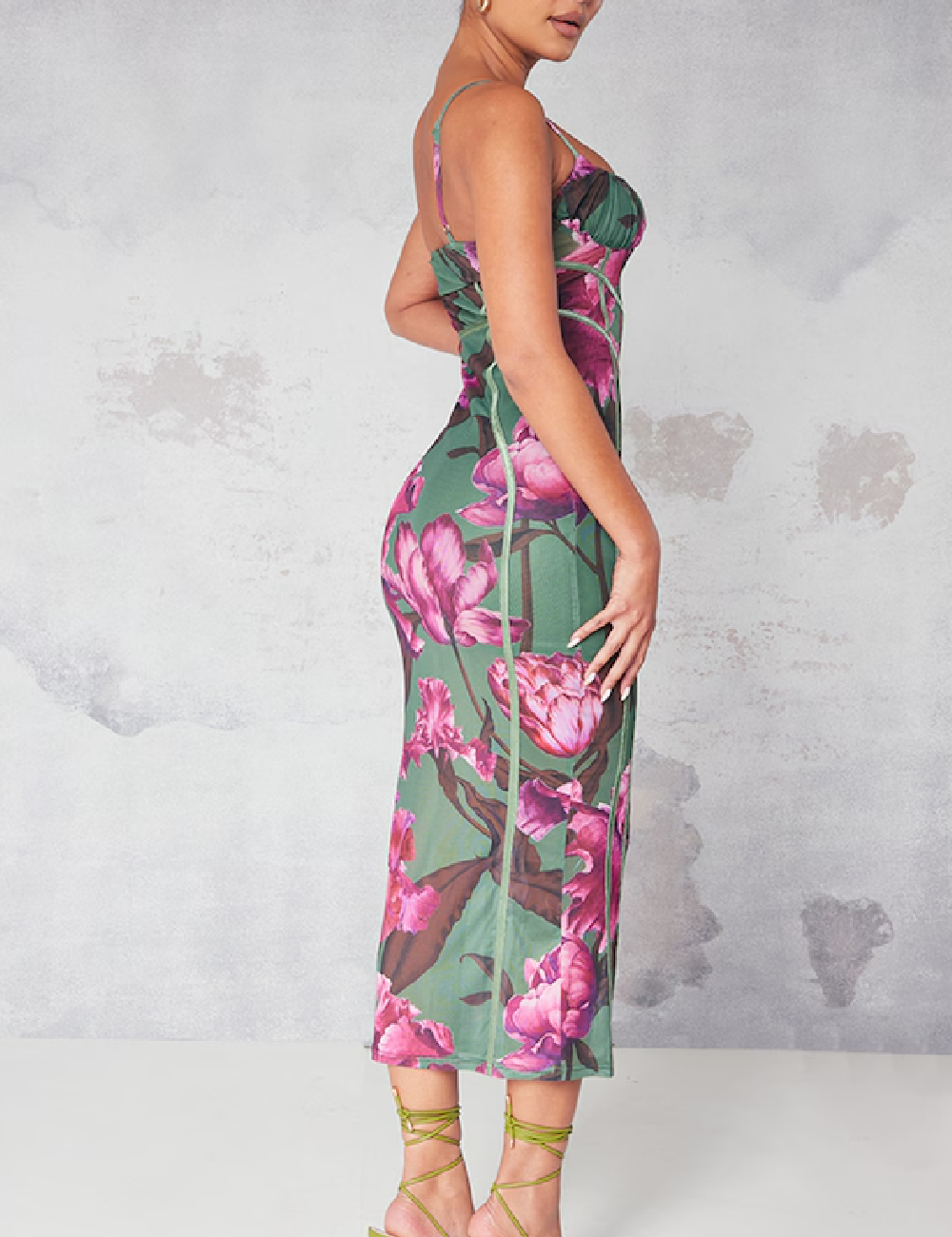 Rochie lunga PRETTYLITTLETHING, verde - 1 | YEO