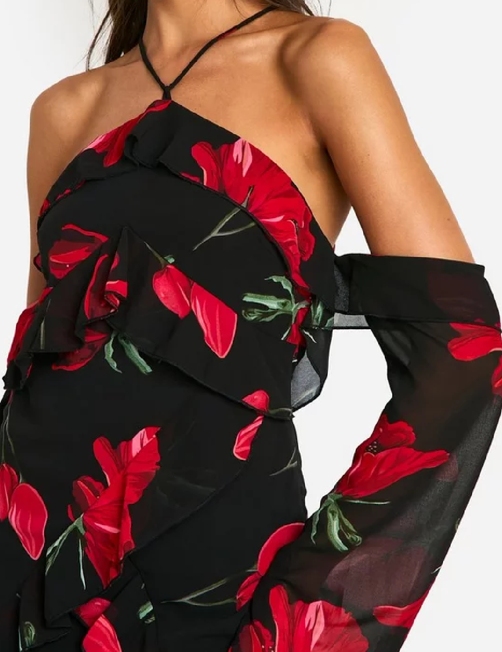 Rochie lunga Boohoo, negru - 1 | YEO