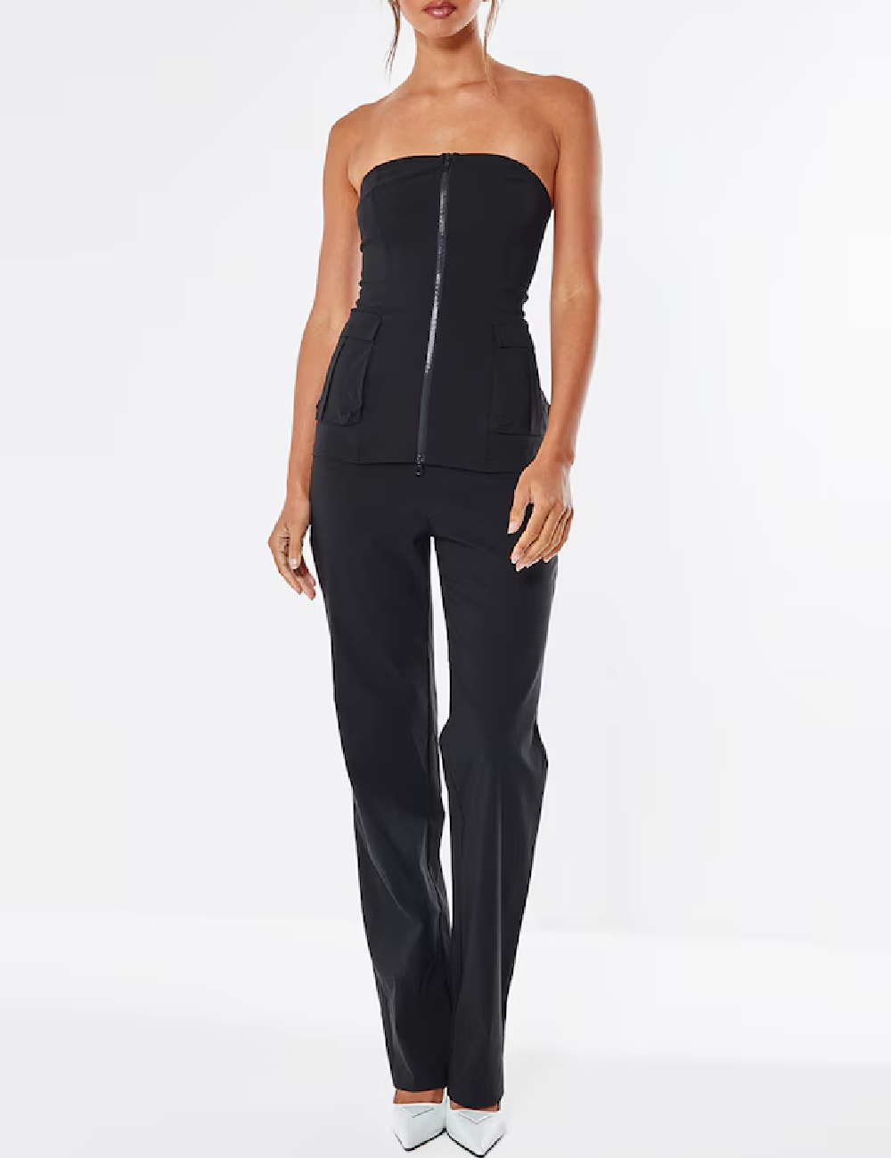 Top PRETTYLITTLETHING, negru - 1 | YEO