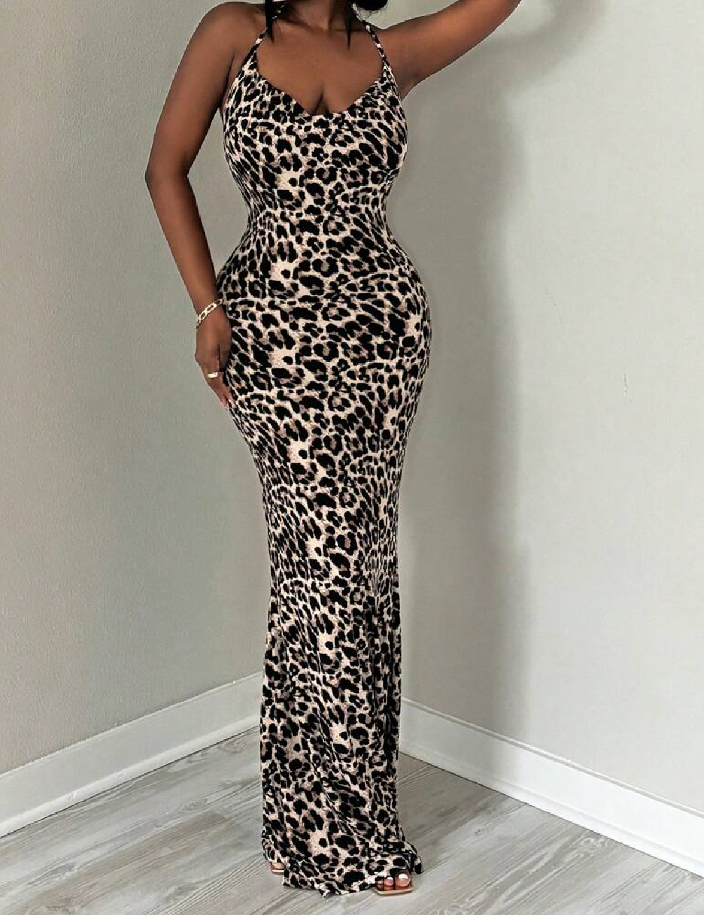 Rochie lunga SHEIN, animal print