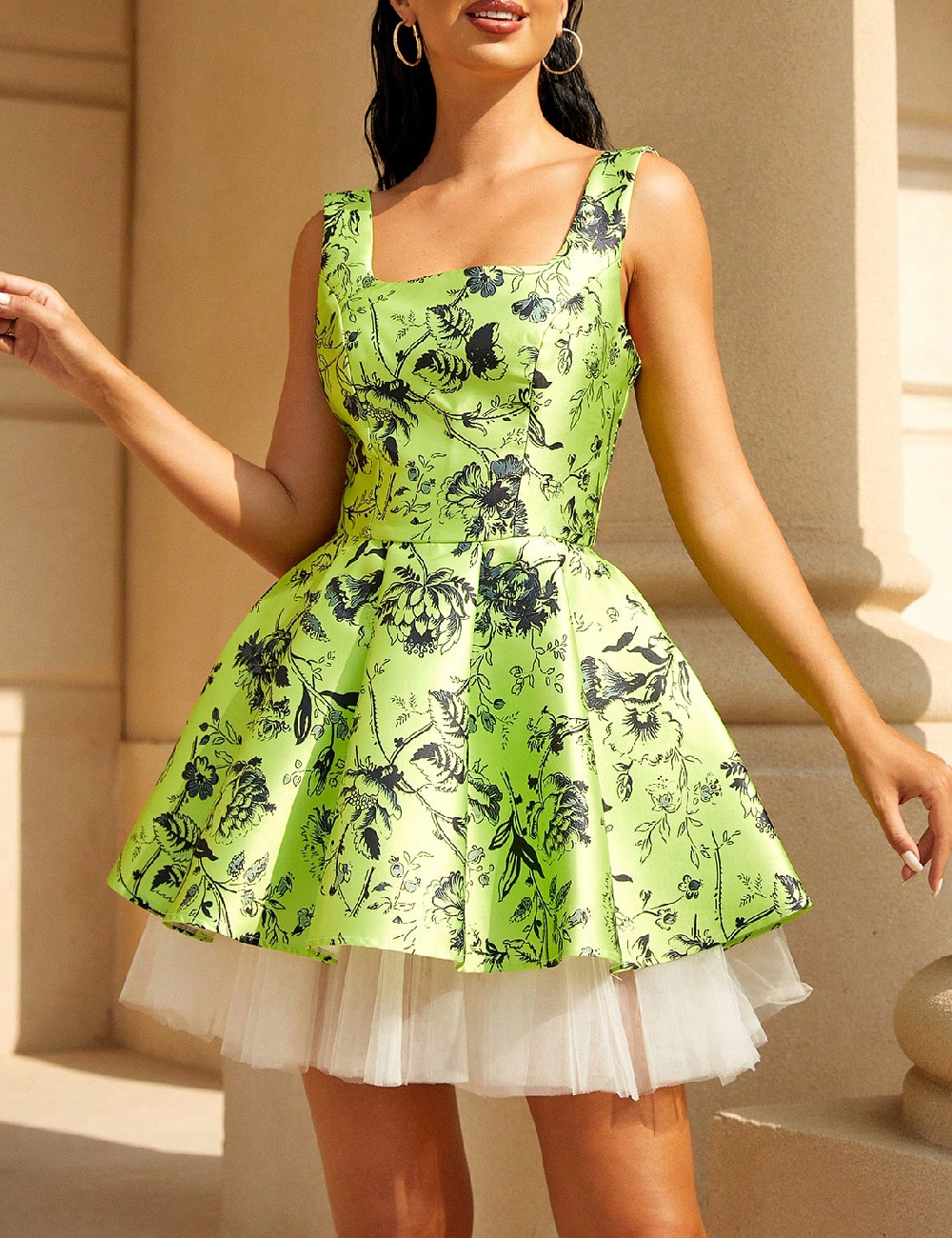 Rochie scurta Miss ord, verde