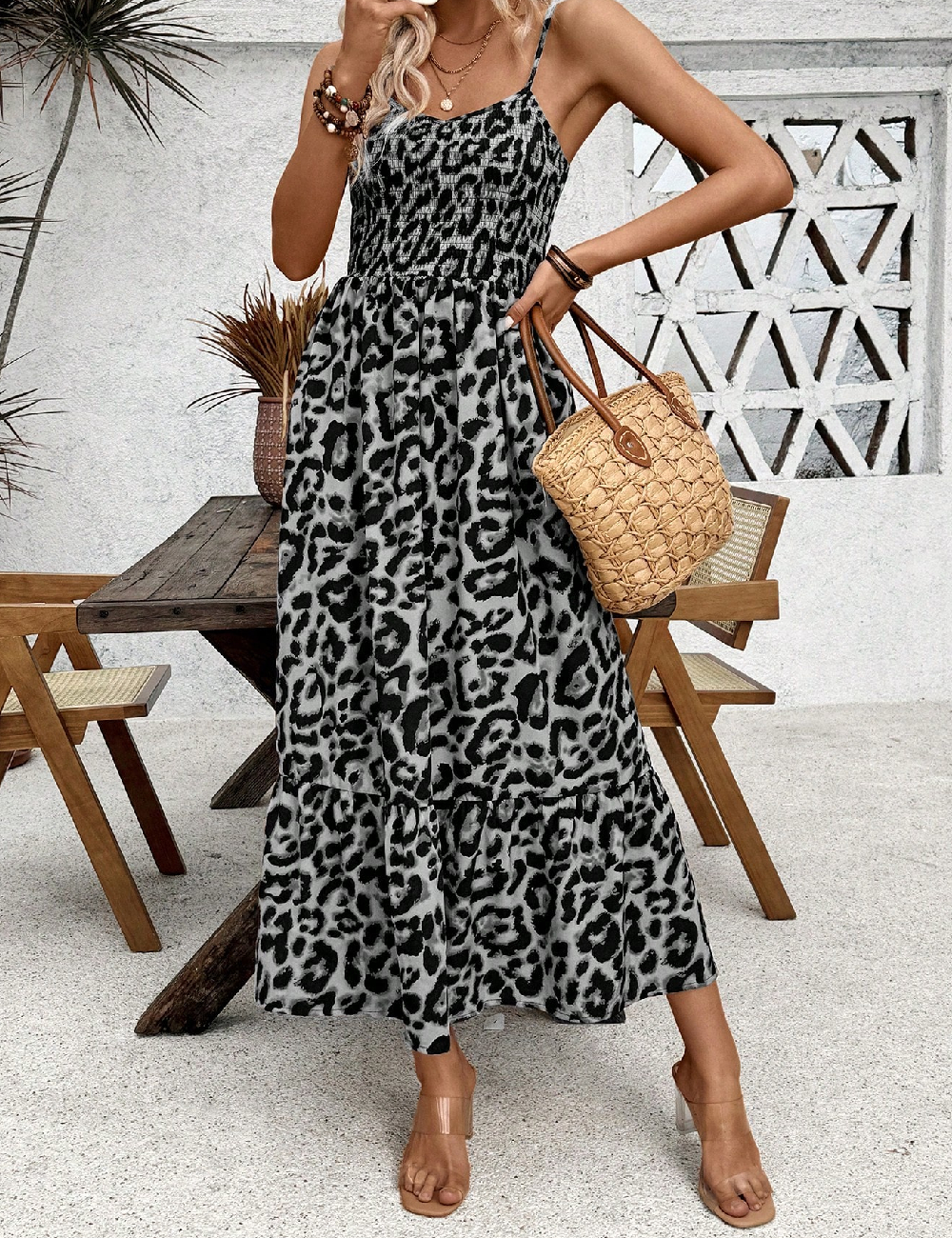Rochie lunga SHEIN, animal print