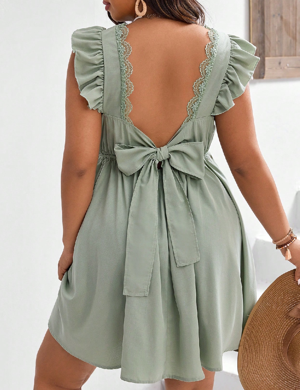 Rochie scurta SHEIN CURVE, verde - 1 | YEO