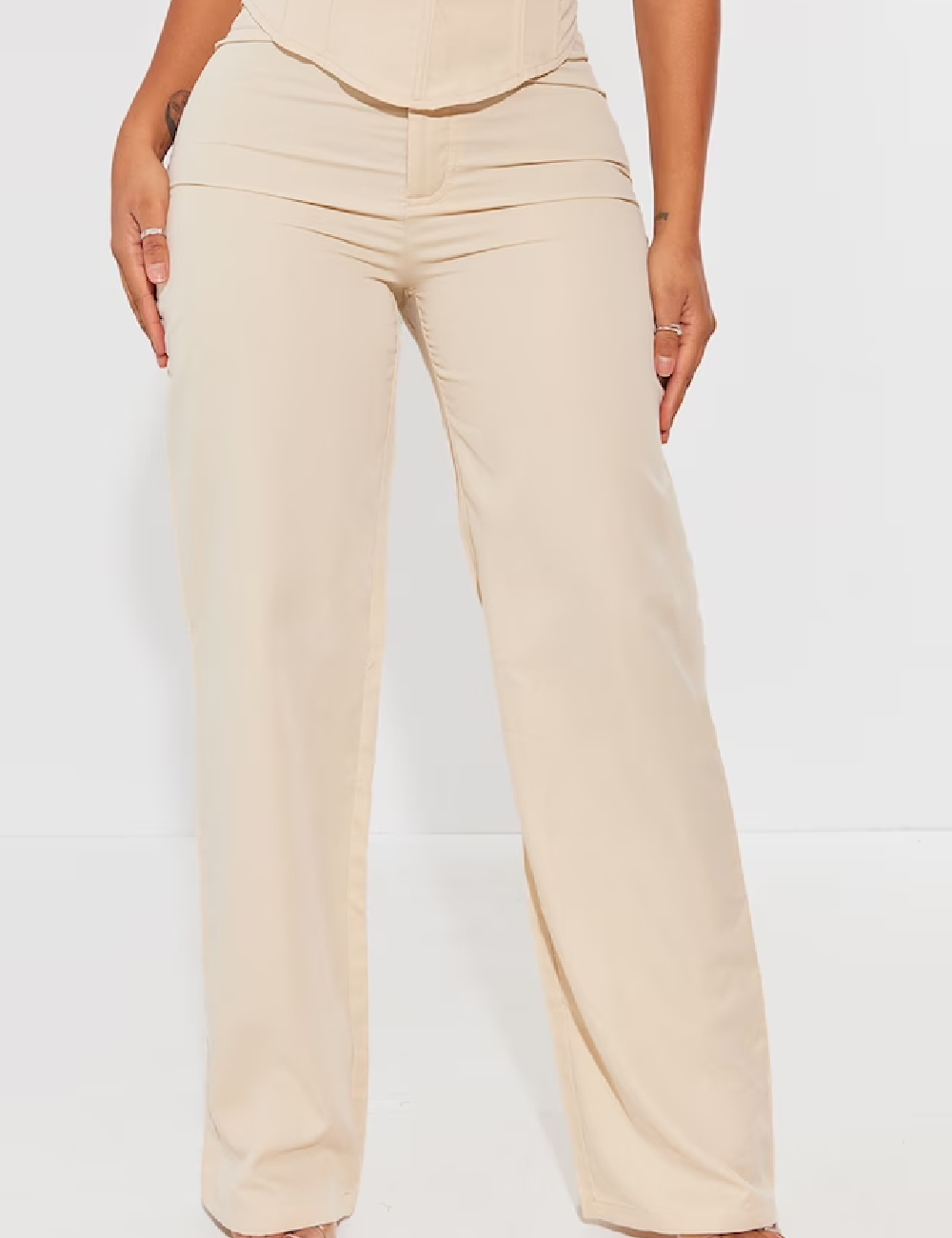 Pantaloni PRETTYLITTLETHING, crem - 1 | YEO