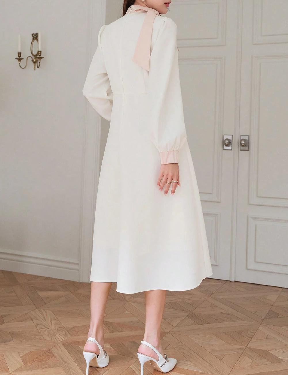 Rochie medie Dazy, ecru - 1 | YEO