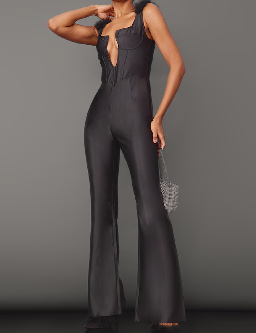 Salopeta PRETTYLITTLETHING, negru