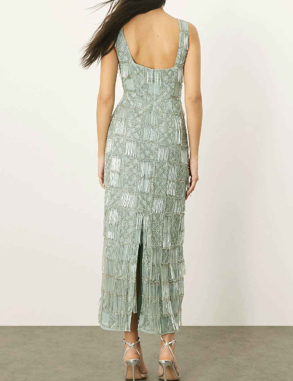 Rochie lunga Arrange, turcoaz - 1 | YEO