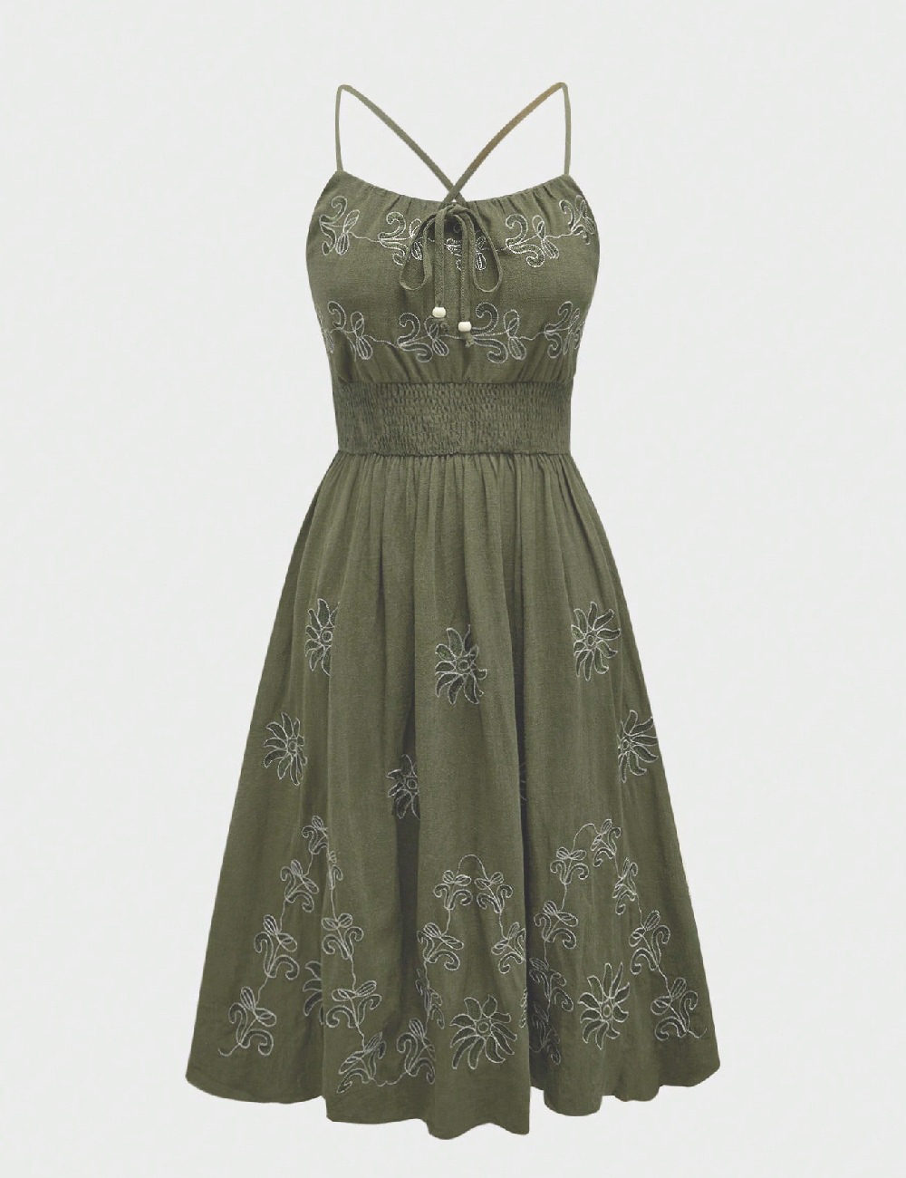 Rochie medie Romwe, verde