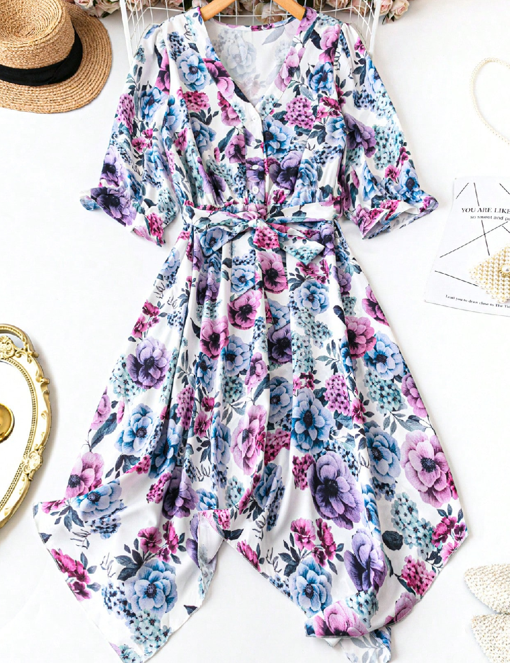 Rochie medie SHEIN CURVE, floral print