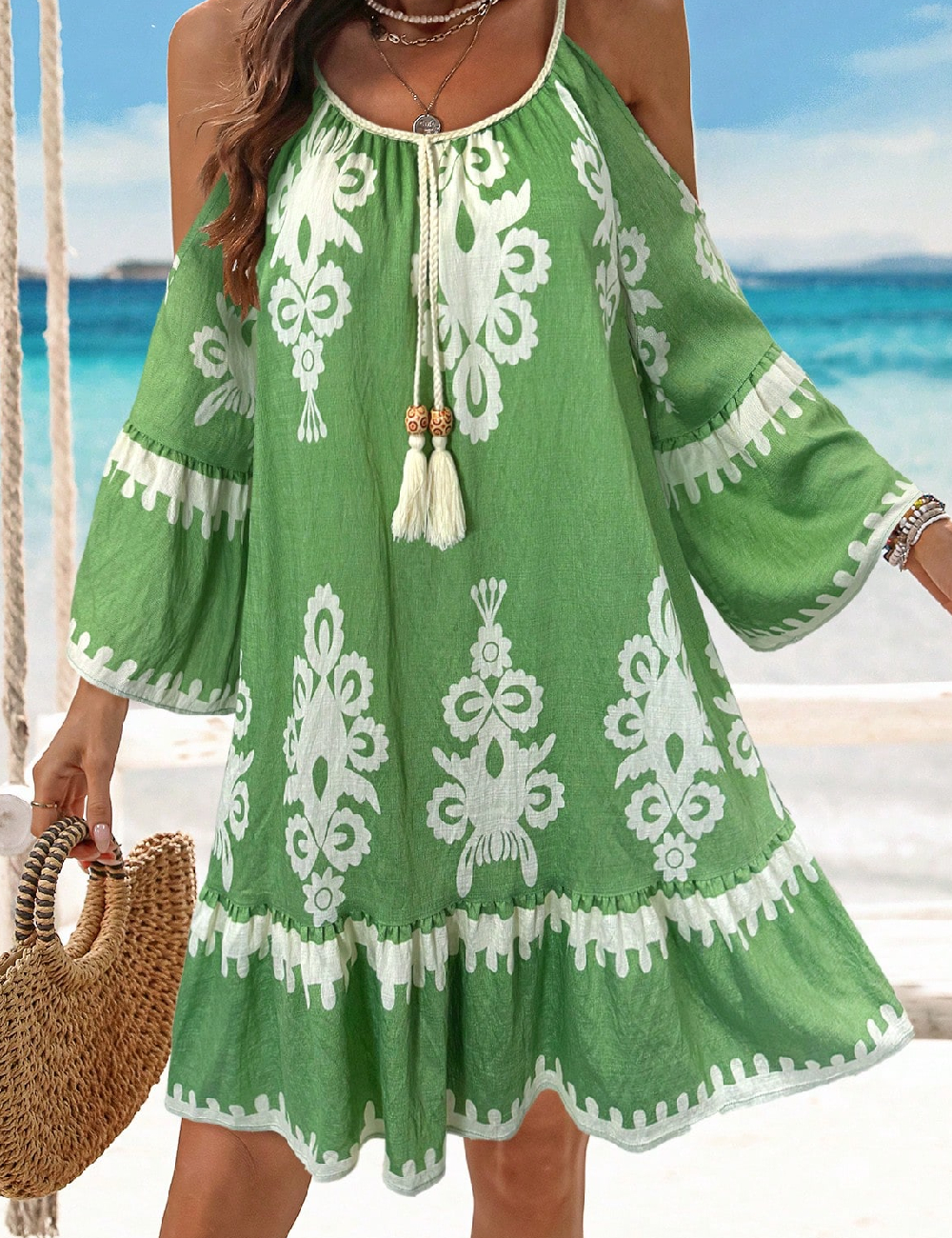 Rochie scurta SHEIN, verde