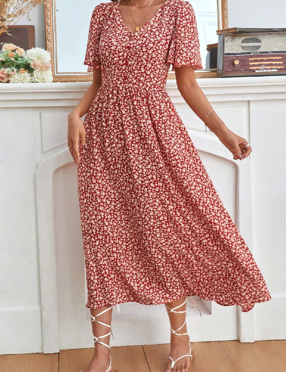 Rochie medie SHEIN, rosu