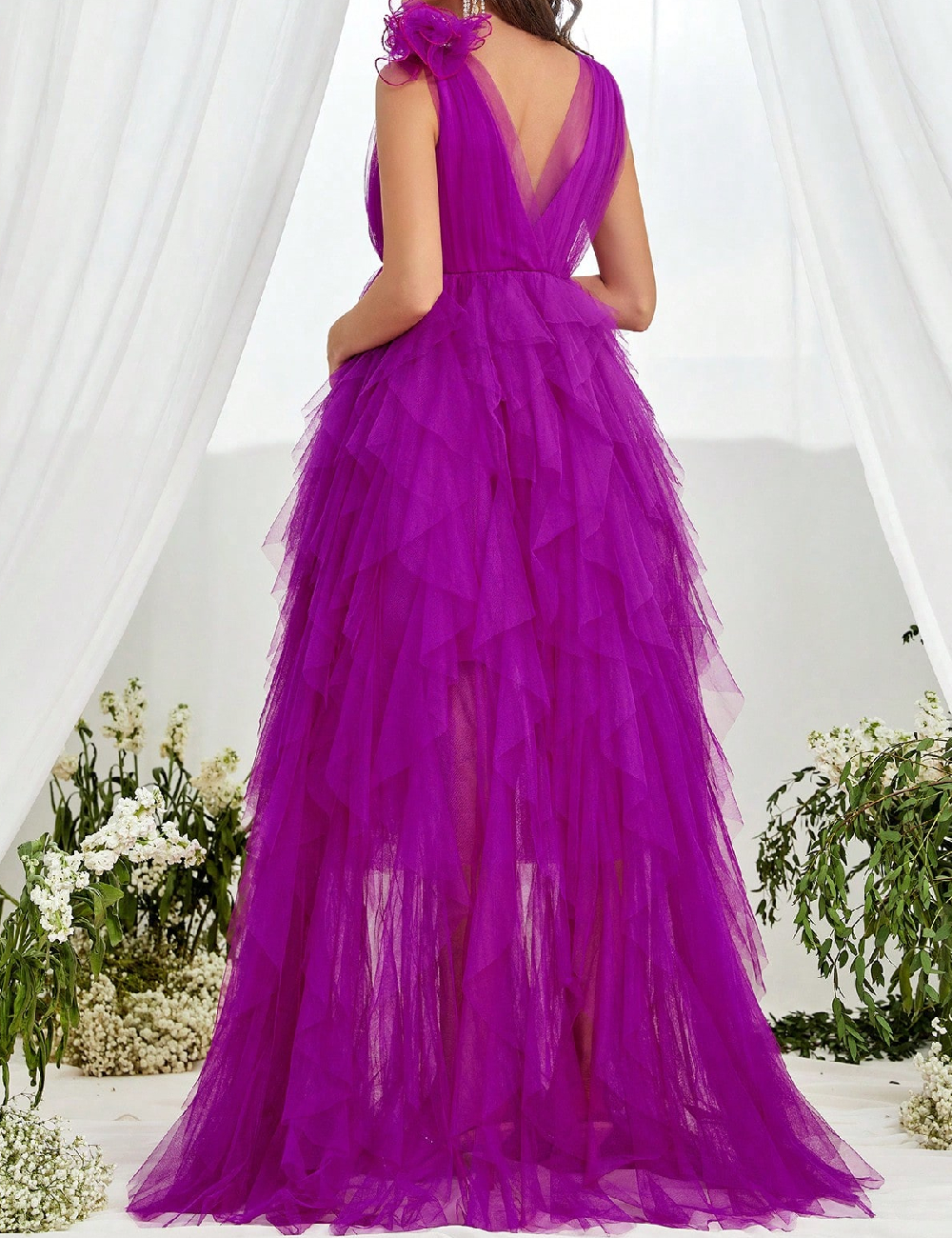 Rochie lunga SHEIN Maternity, magenta - 1 | YEO