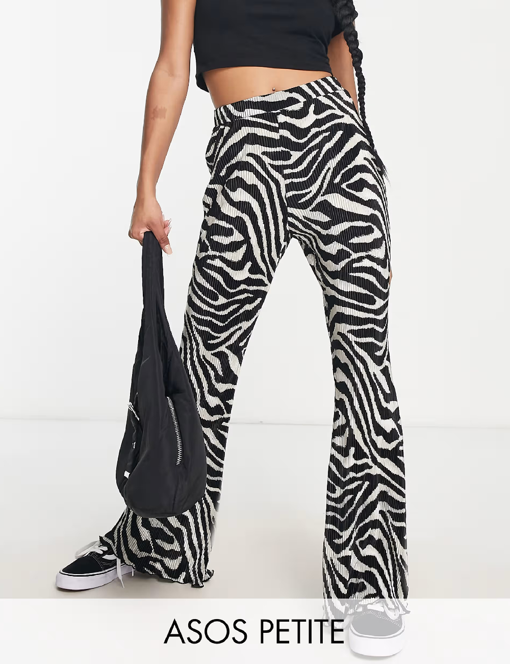 Pantaloni ASOS, negru/alb - 1 | YEO