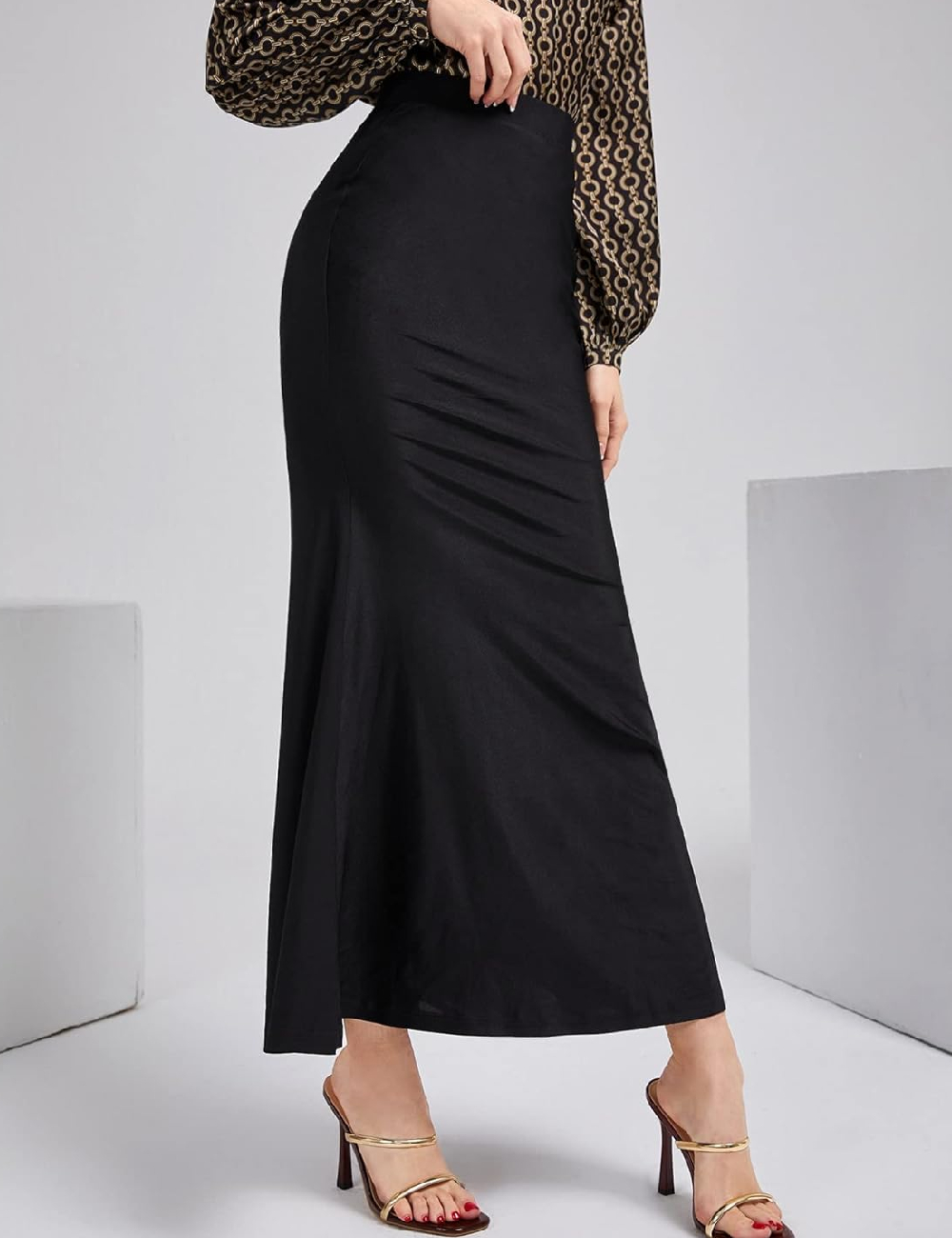 Fusta SHEIN, negru - 1 | YEO