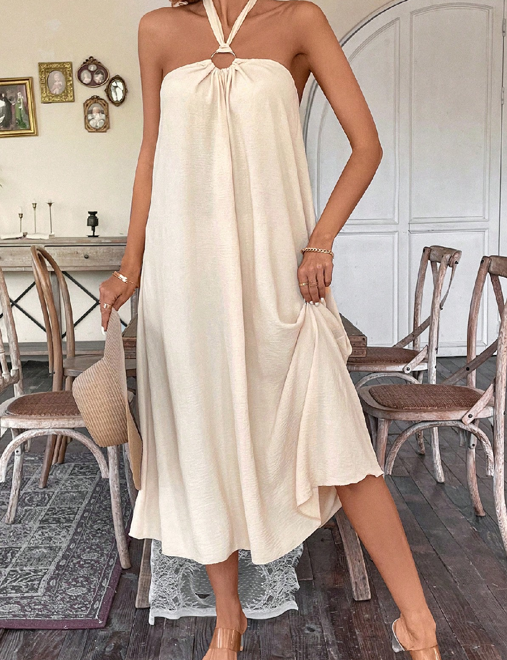 Rochie medie SHEIN, crem