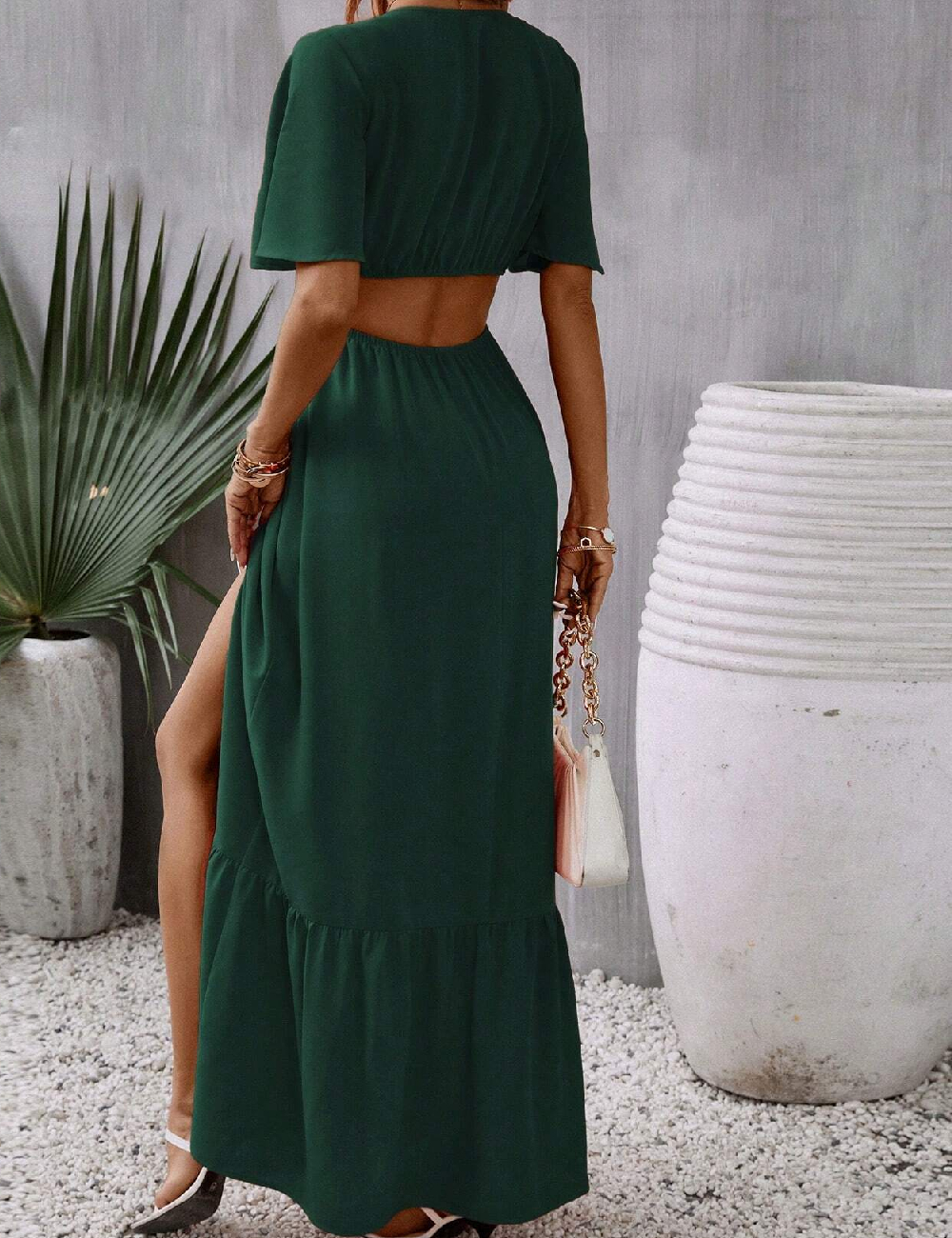 Rochie lunga SHEIN, verde - 1 | YEO