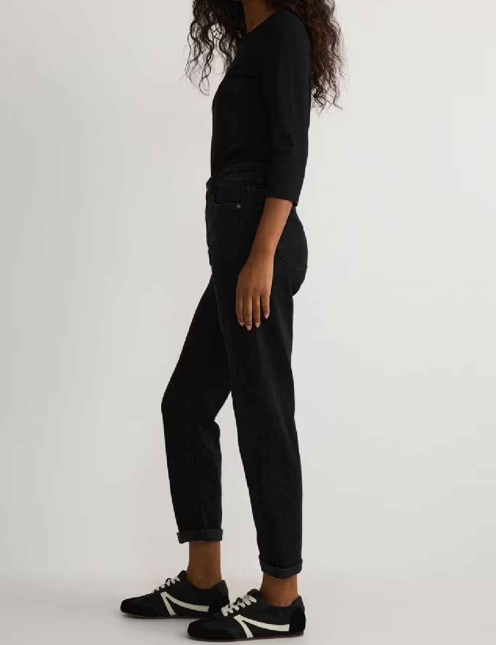 Blugi Reserved, negru - 1 | YEO