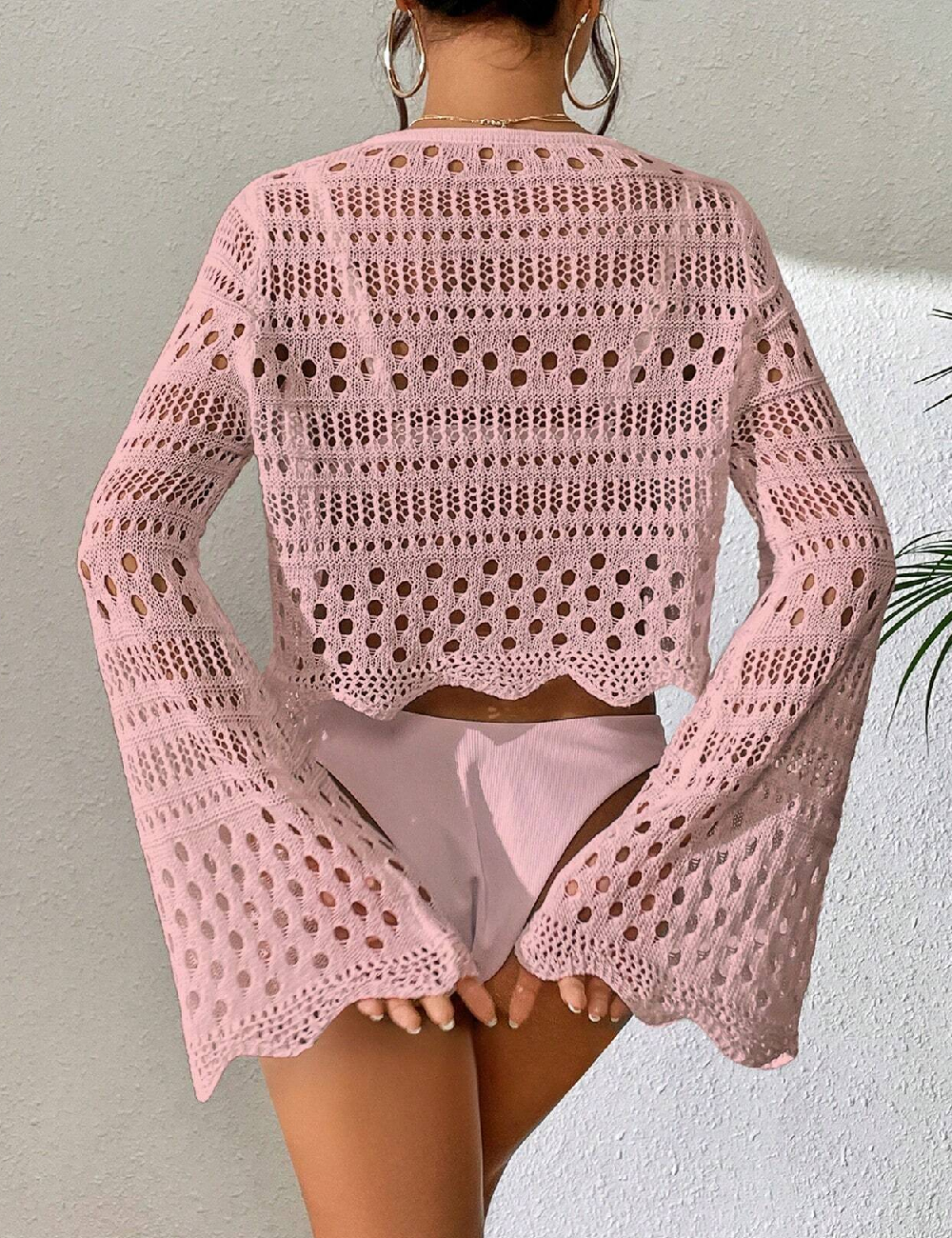 Blazer de plaja SHEIN, roz - 1 | YEO