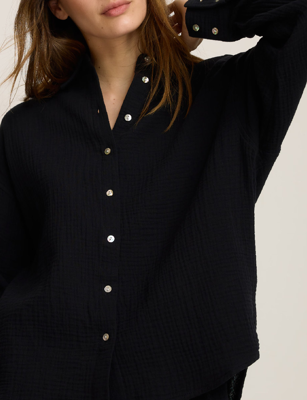 Camasa Oversize Reserved, negru - 1 | YEO