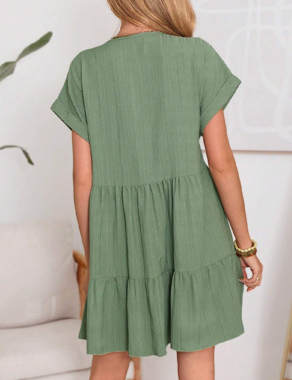 Rochie scurta SHEIN, verde - 1 | YEO