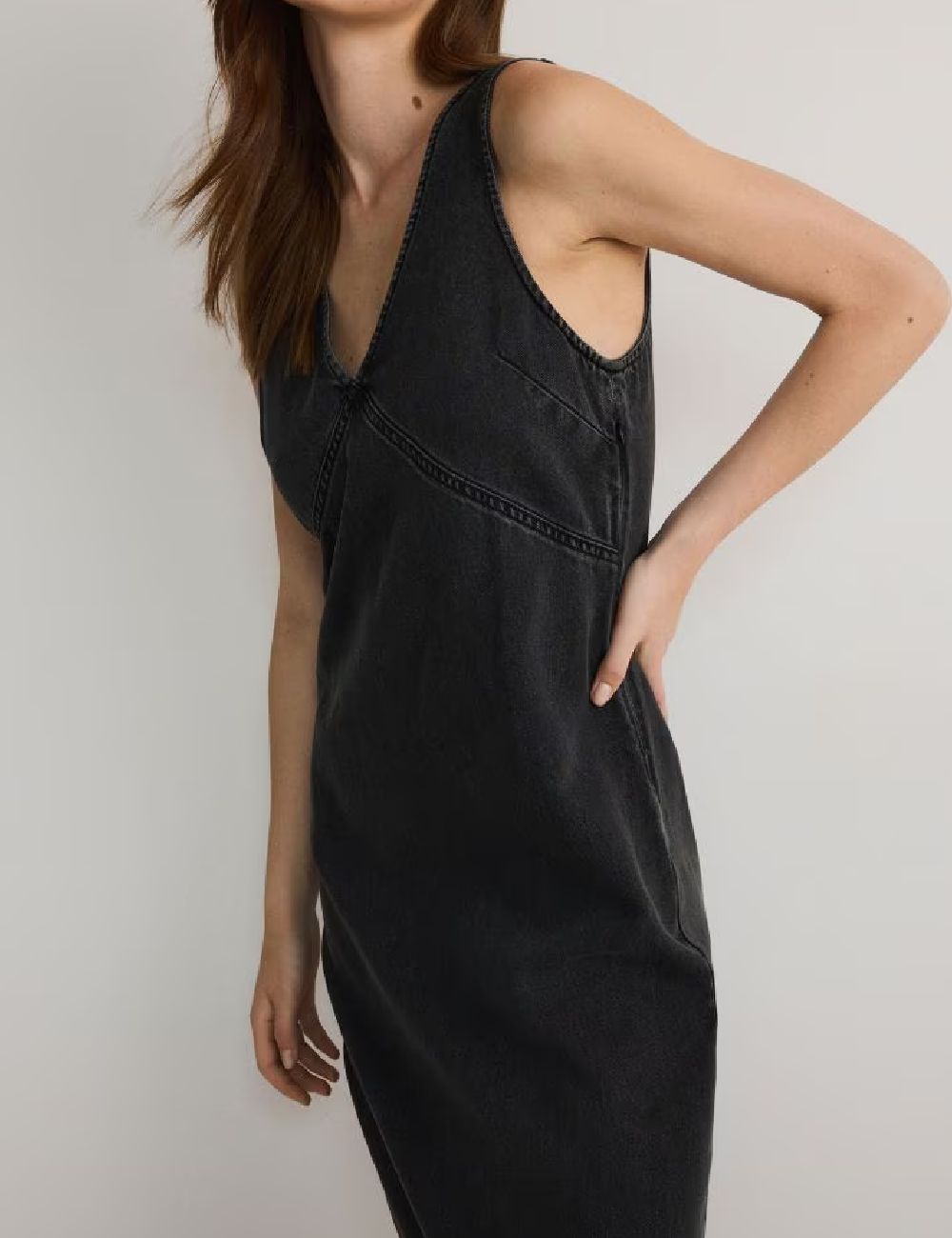 Rochie medie Reserved, gri inchis - 1 | YEO