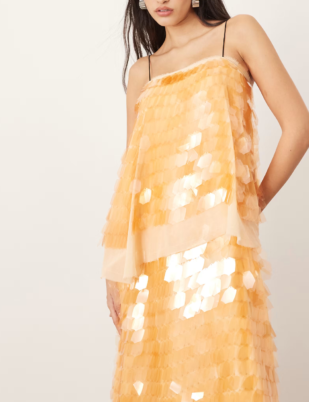Rochie lunga Arrange, portocaliu - 1 | YEO