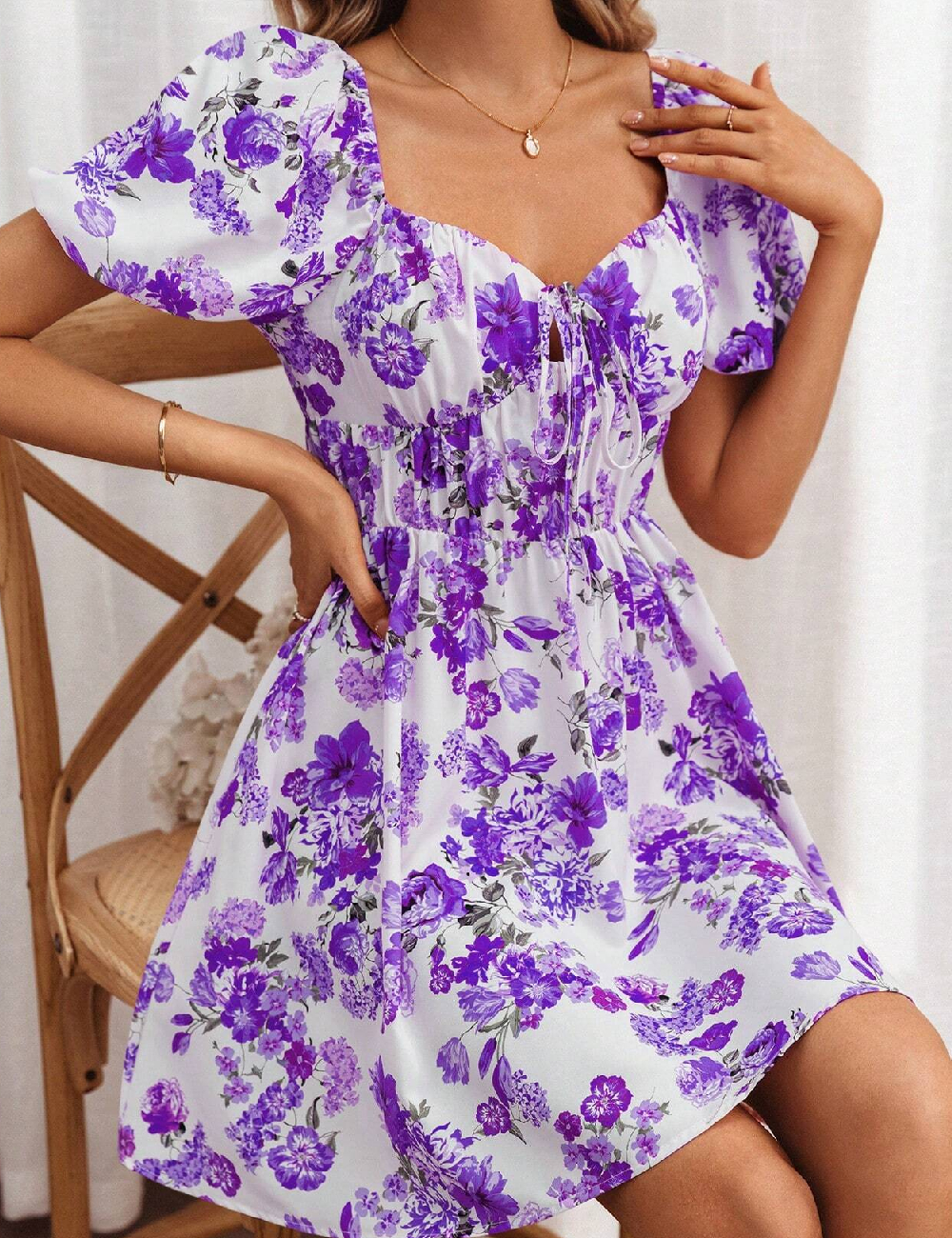 Rochie scurta SHEIN, mov - 1 | YEO