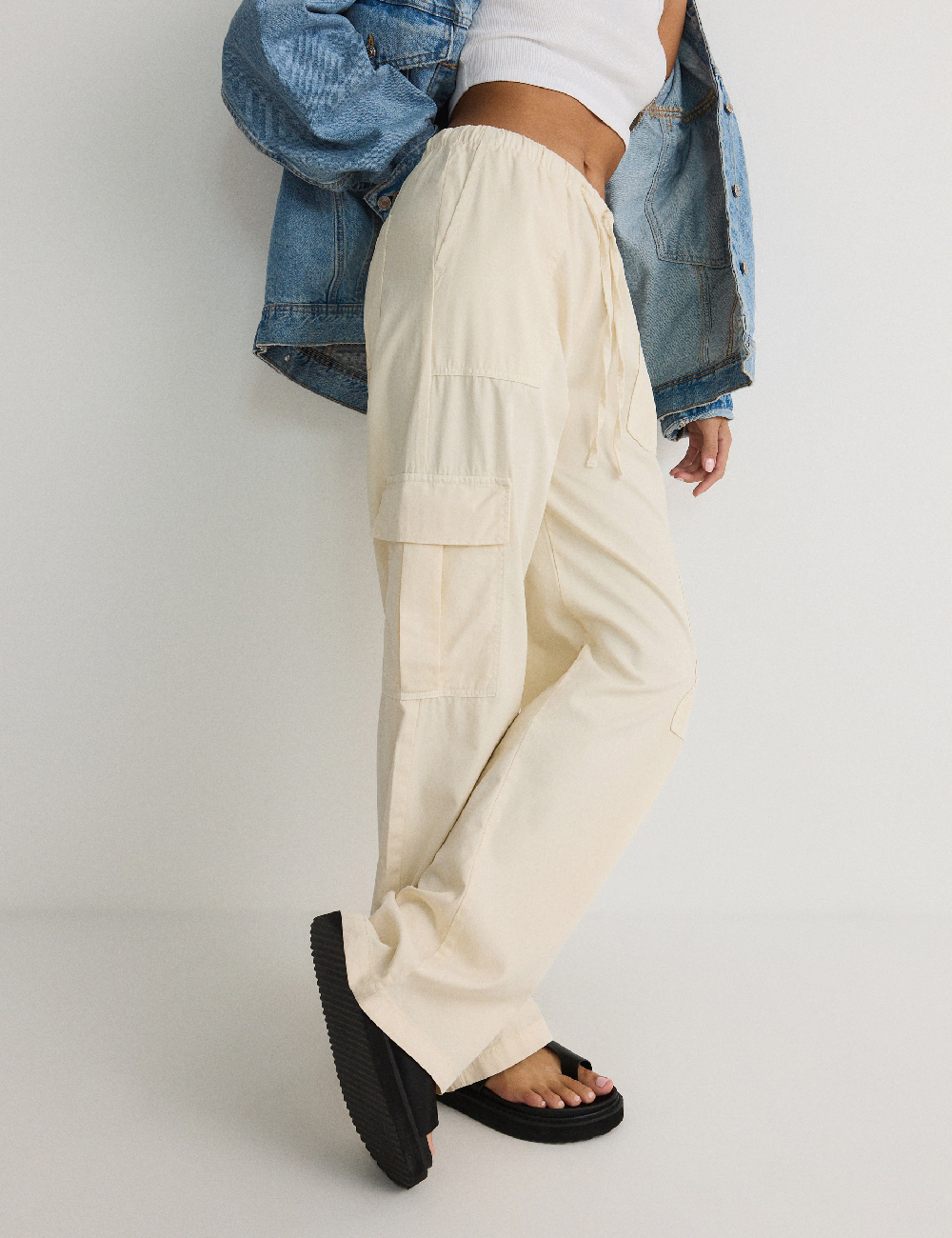 Pantaloni Reserved, ecru - 1 | YEO