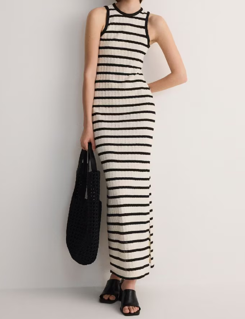 Rochie lunga Reserved, crem/negru