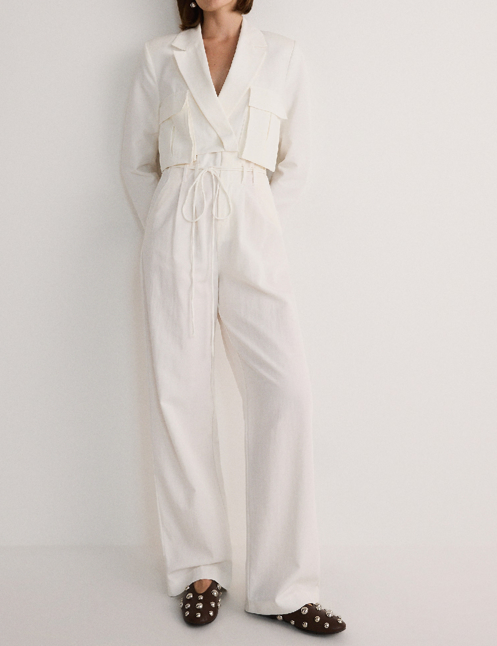 Pantaloni Reserved, alb