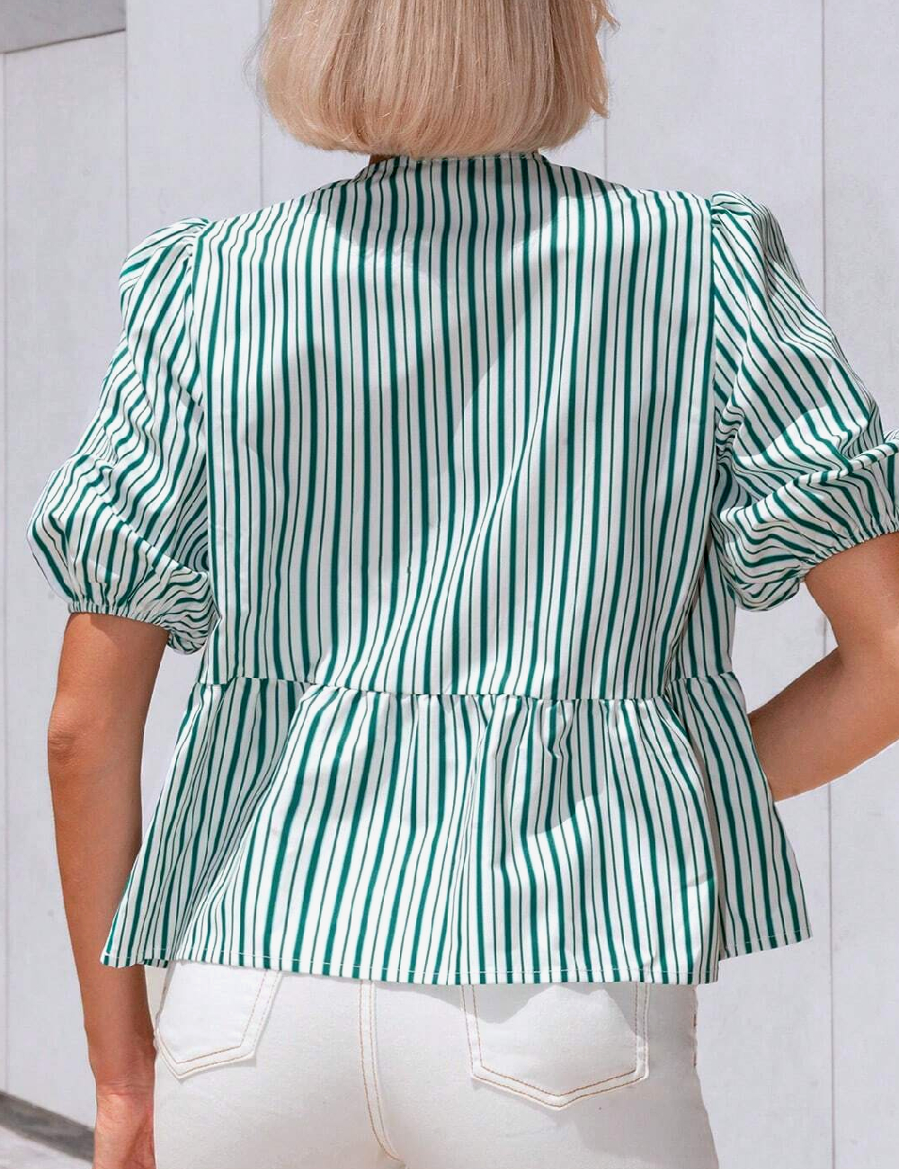 Bluza SHEIN, alb/verde - 1 | YEO