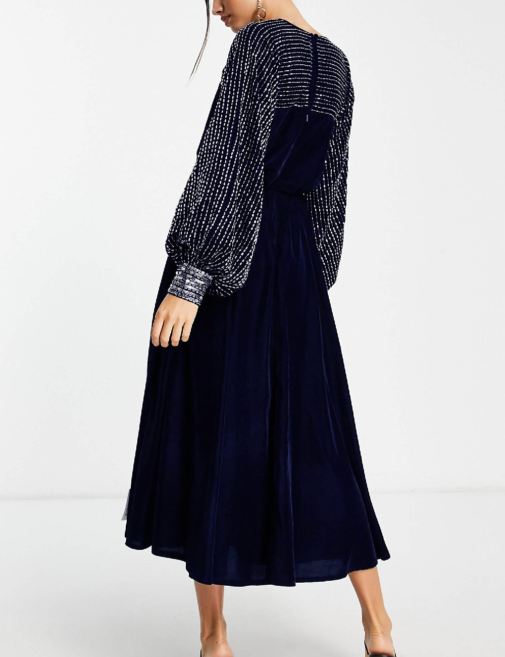 Rochie medie ASOS, bleumarin inchis - 1 | YEO