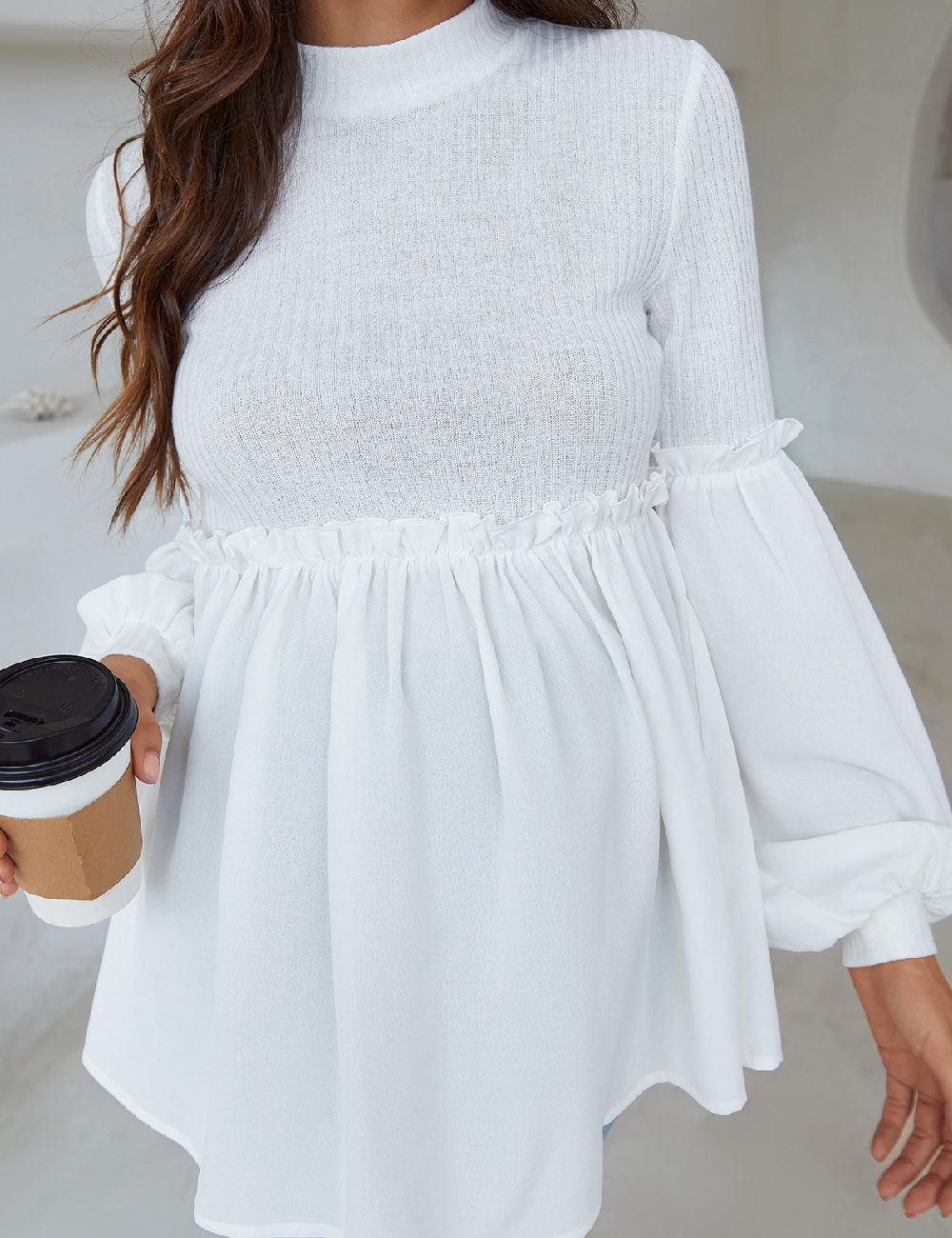 Bluza SHEIN Maternity, alb