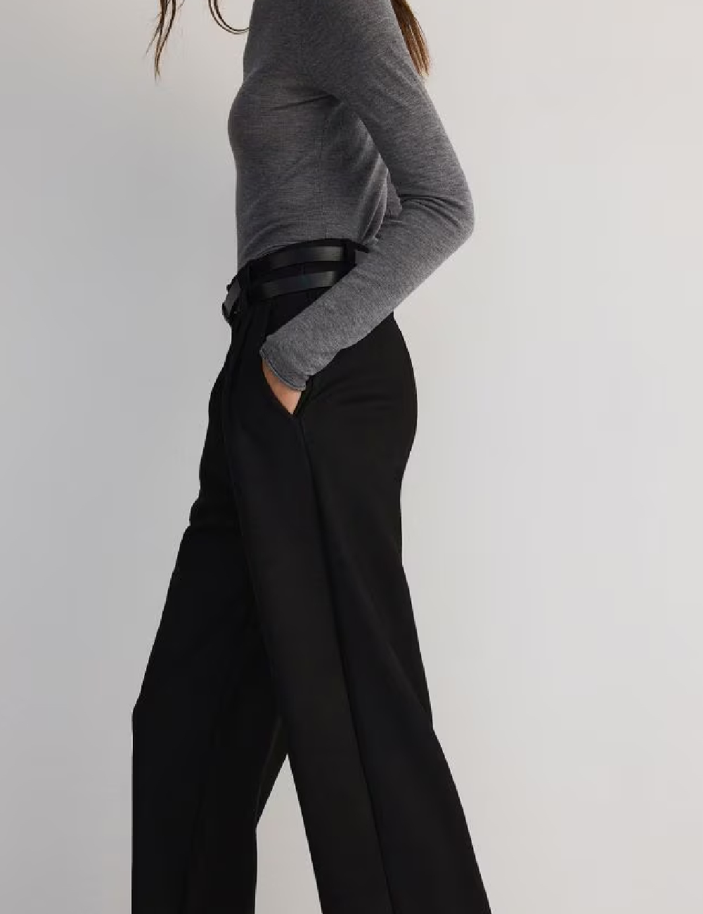 Pantaloni Reserved, negru - 1 | YEO