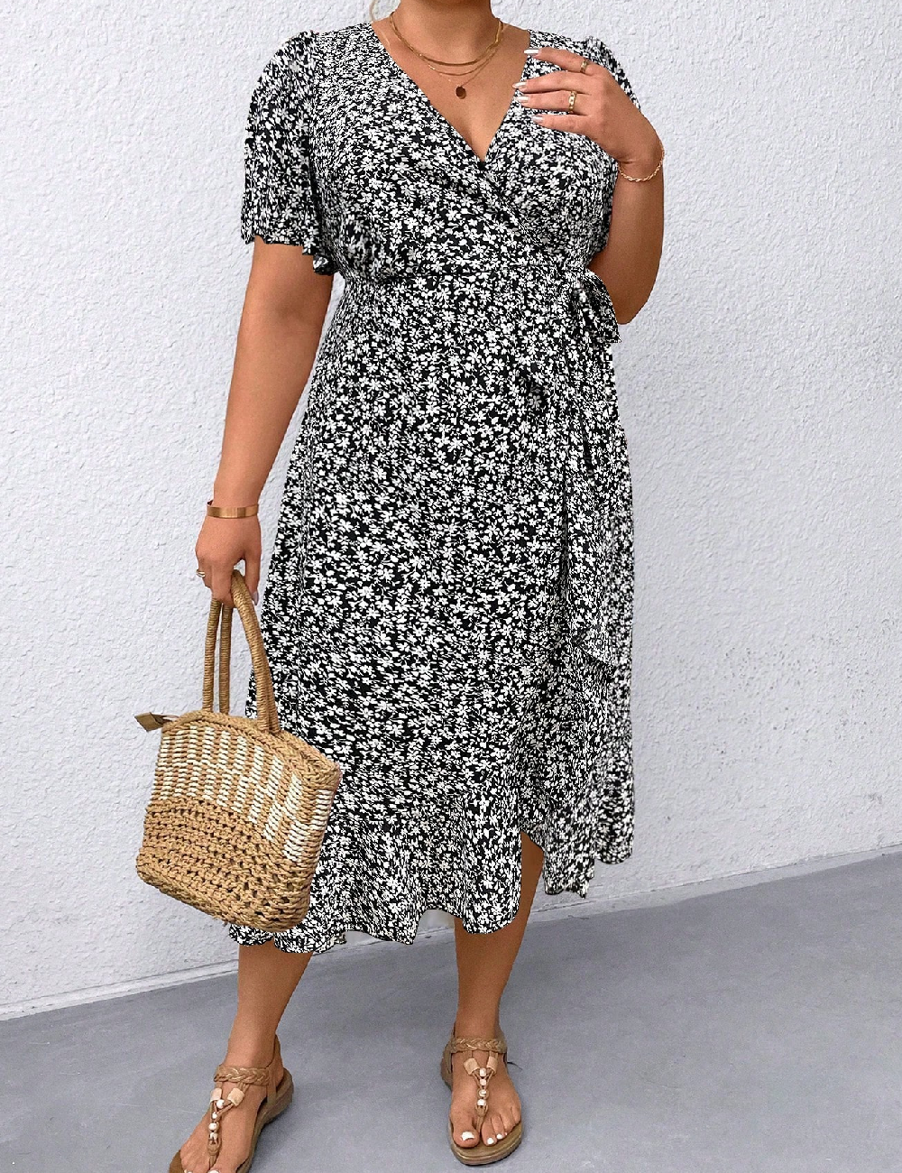 Rochie medie SHEIN CURVE, negru