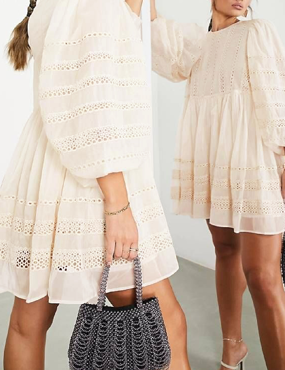 Rochie scurta ASOS, crem - 1 | YEO