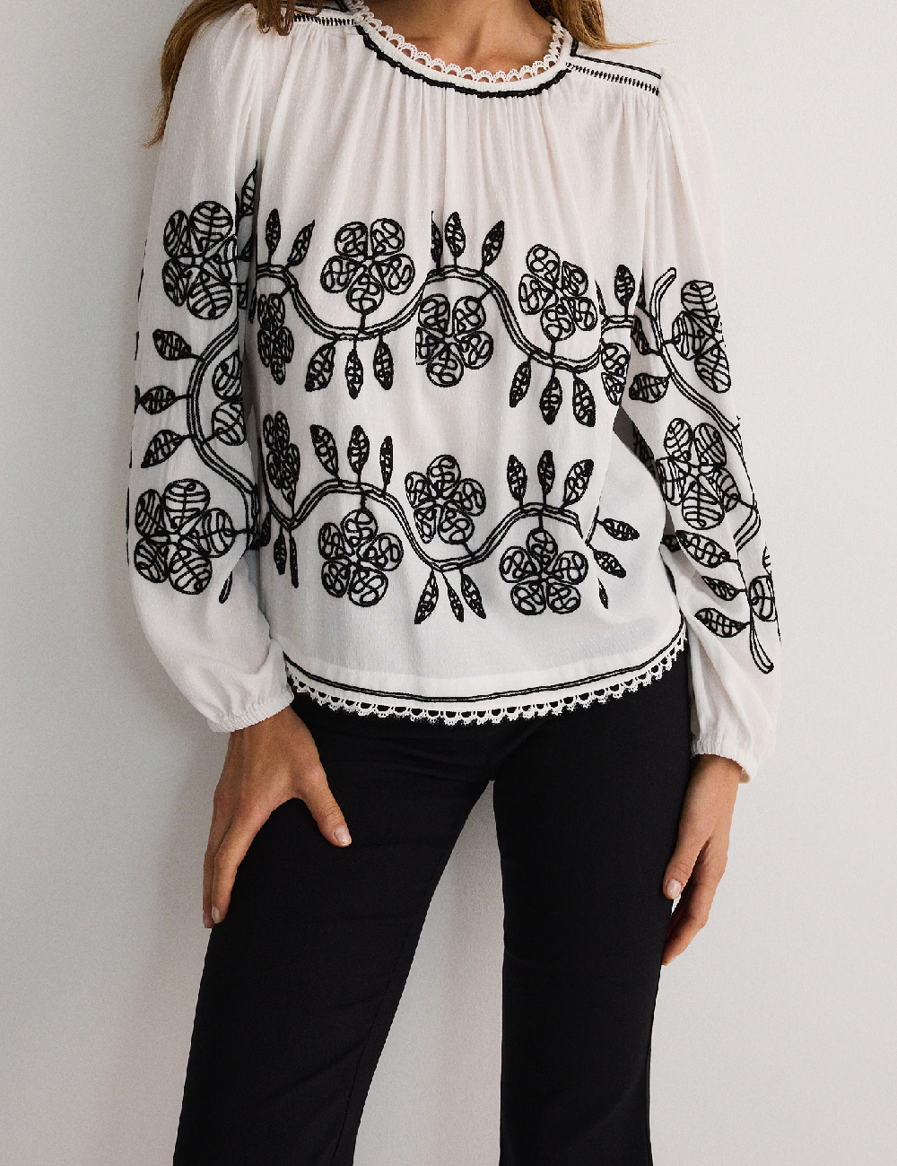 Bluza Reserved, alb/negru