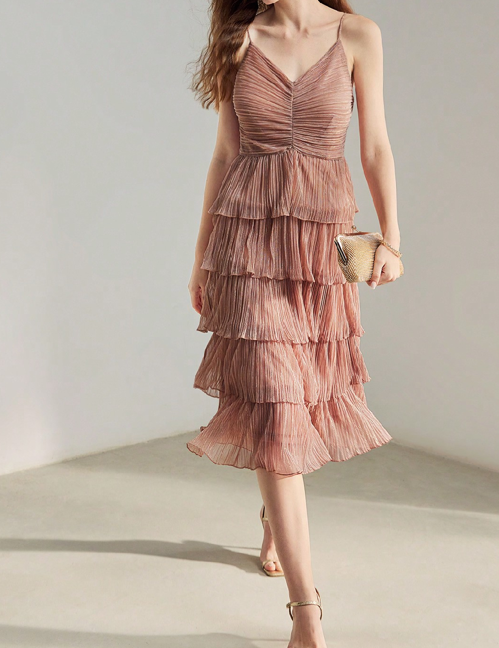 Rochie medie MOTF, maro