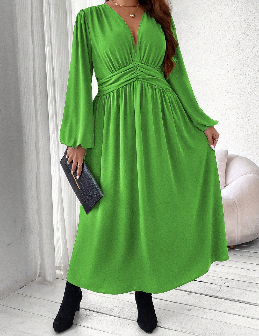 Rochie lunga SHEIN CURVE, verde