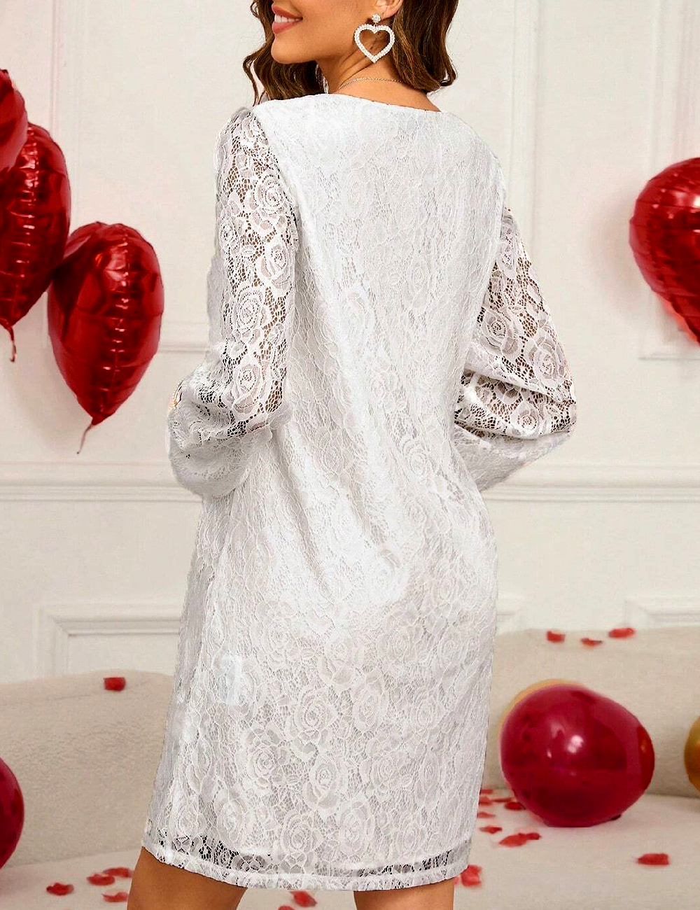 Rochie scurta Emery Rose, alb - 1 | YEO