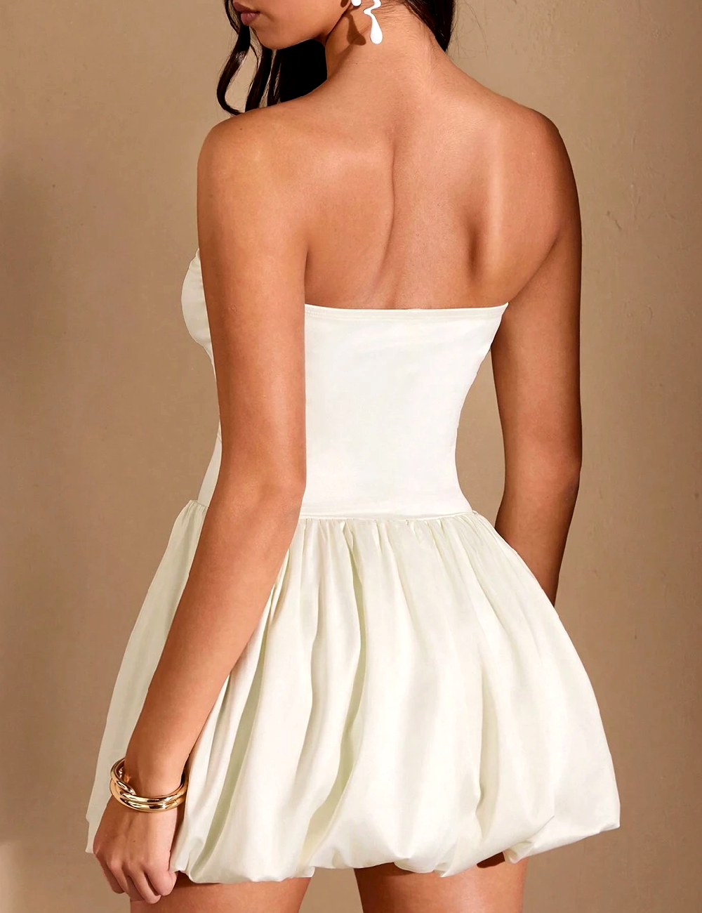 Rochie scurta SHEIN, ecru - 1 | YEO