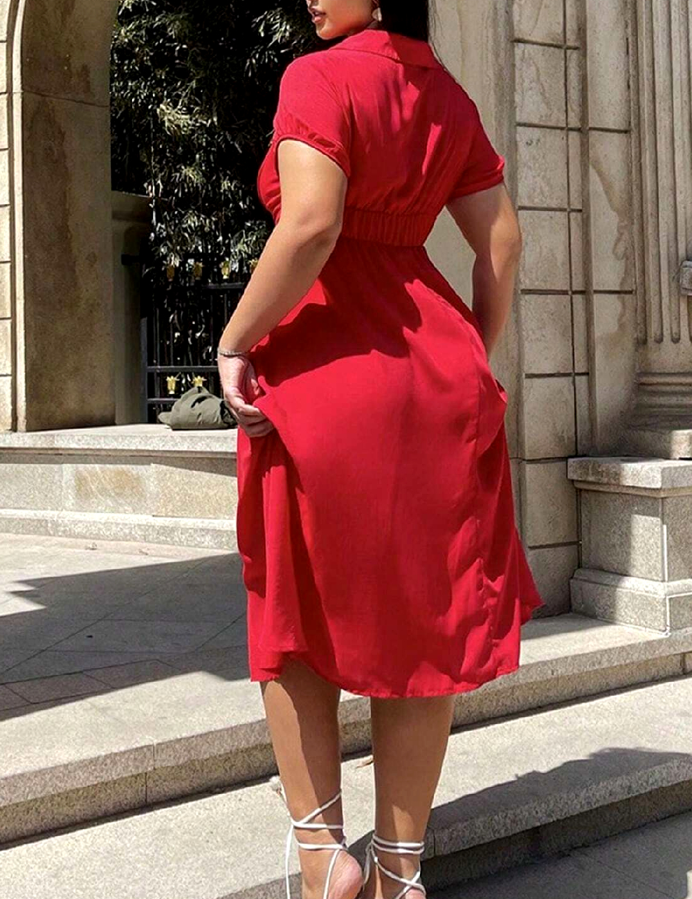 Rochie medie SHEIN CURVE, rosu - 1 | YEO