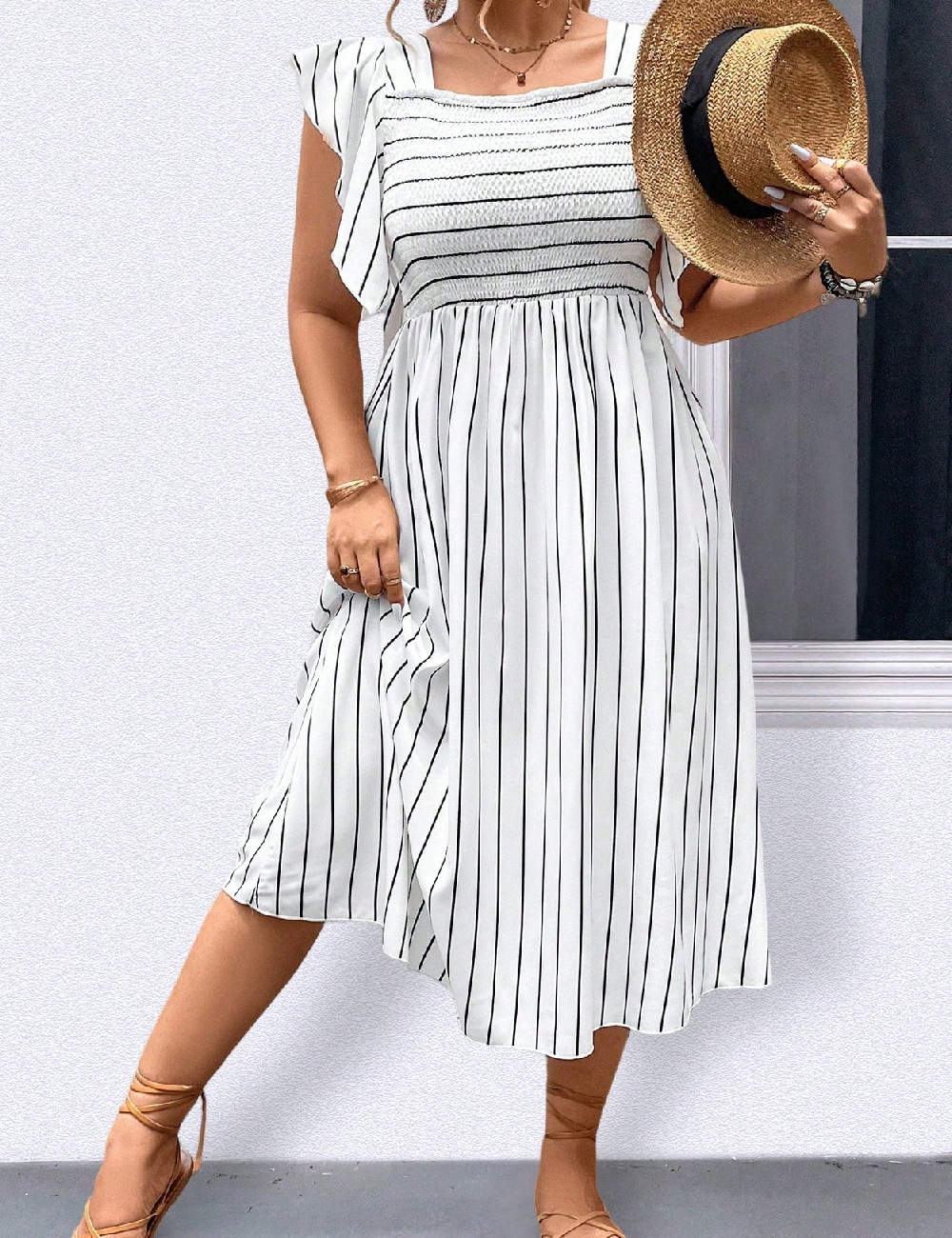 Rochie medie SHEIN CURVE, alb