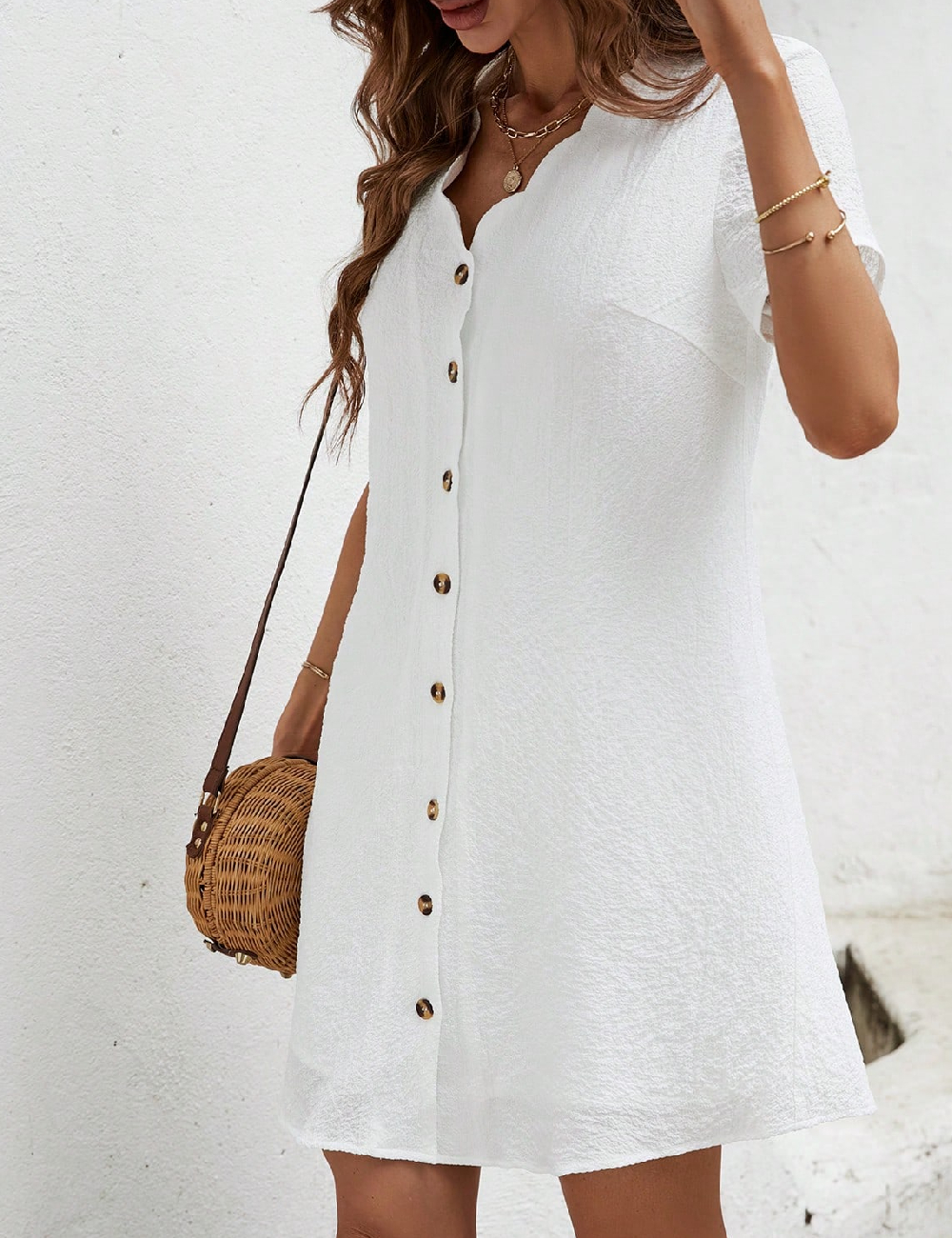 Rochie scurta SHEIN, alb - 1 | YEO