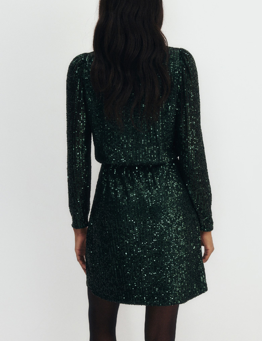 Rochie scurta Reserved, verde inchis - 1 | YEO
