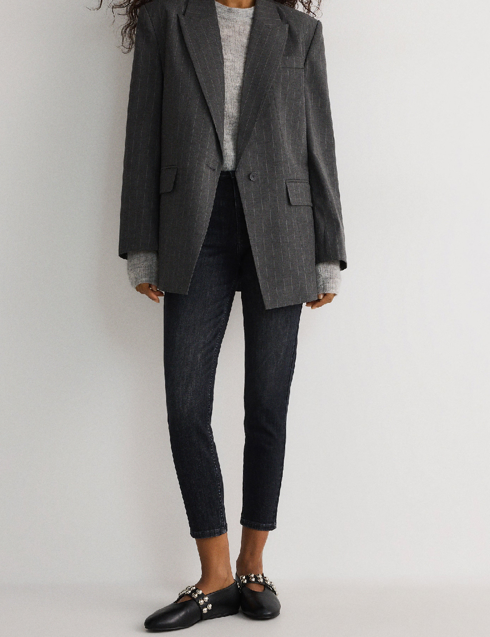 Blugi Reserved, negru - 1 | YEO