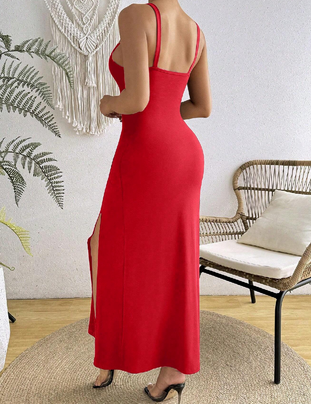 Rochie lunga SHEIN, rosu - 1 | YEO